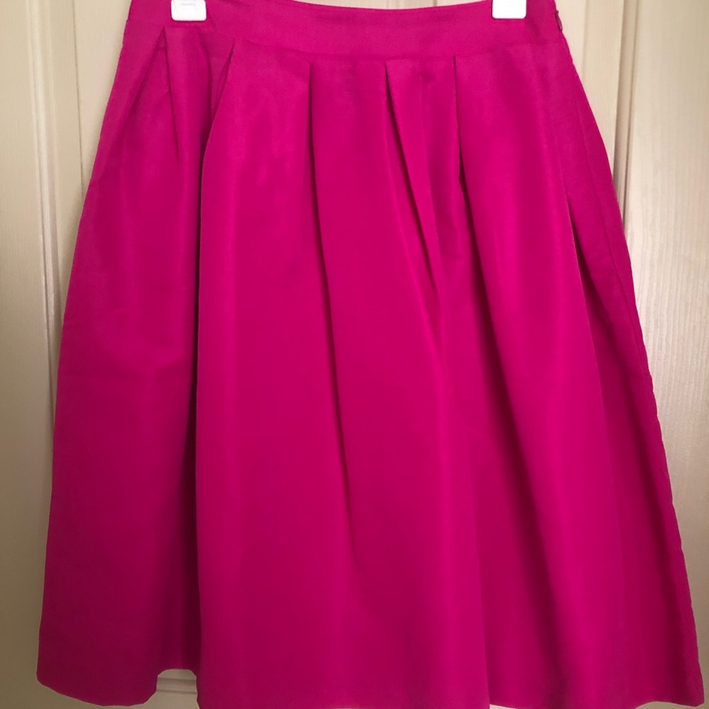 Hot pink midi A line skirt